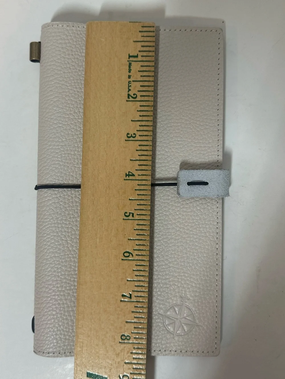 Wanderings Ivory Pebbled Leather Travelers Notebook Journal cover
